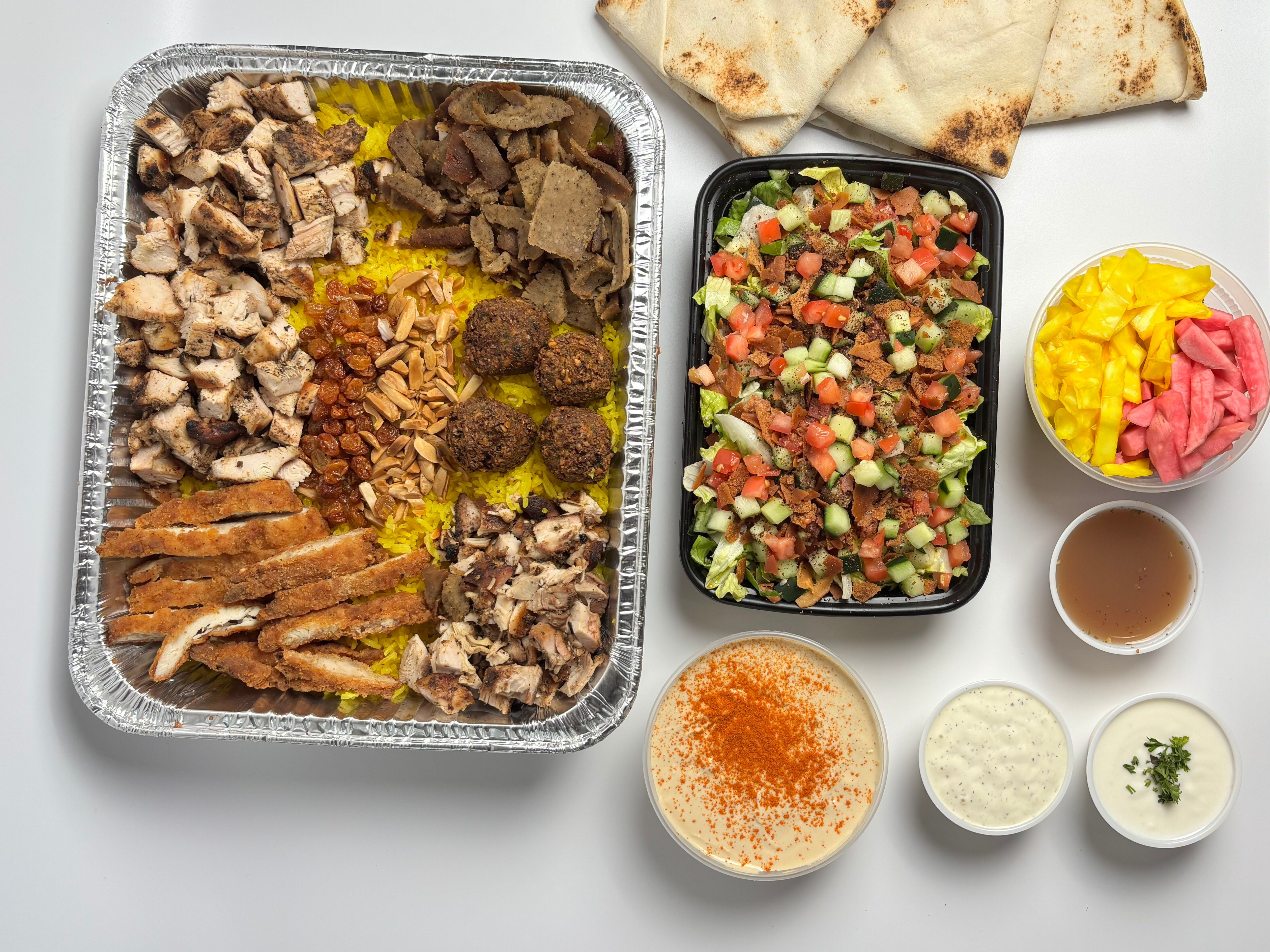 Catering platter with various sandwiches