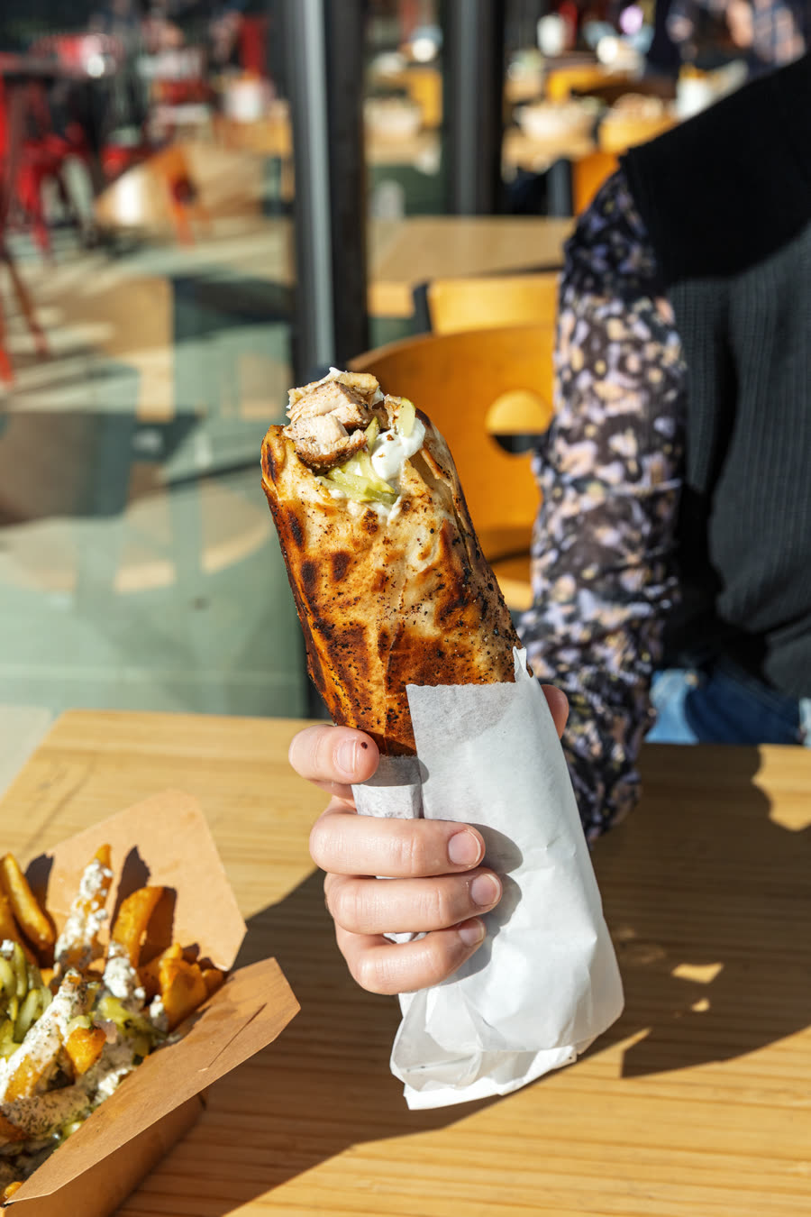 A Pita Way Super Dillborn held fresh off the grill